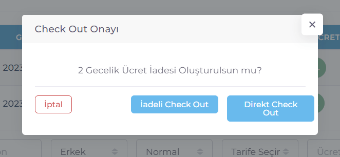 İadeli Check Out