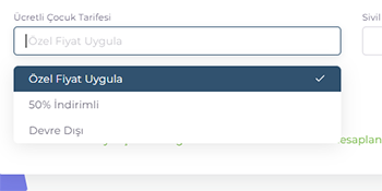 Ücretli Çocuk Özel Fiyatlandırma